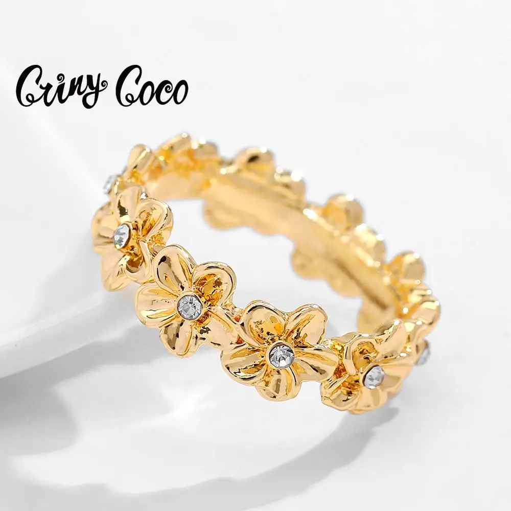 

SophiaXuan Polynesian Gold Filled Ring Plumeria Fashion Hawaiian Flower Engagement Rings Accesories Jewelry Wedding for Women