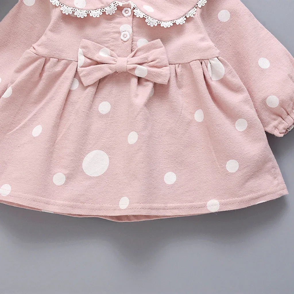 Платье для девочек; vestidos; Детские платья для девочек; vestido infantil; рождественское платье на Хэллоуин; vestido; повседневное платье в горошек с длинными рукавами; Z4