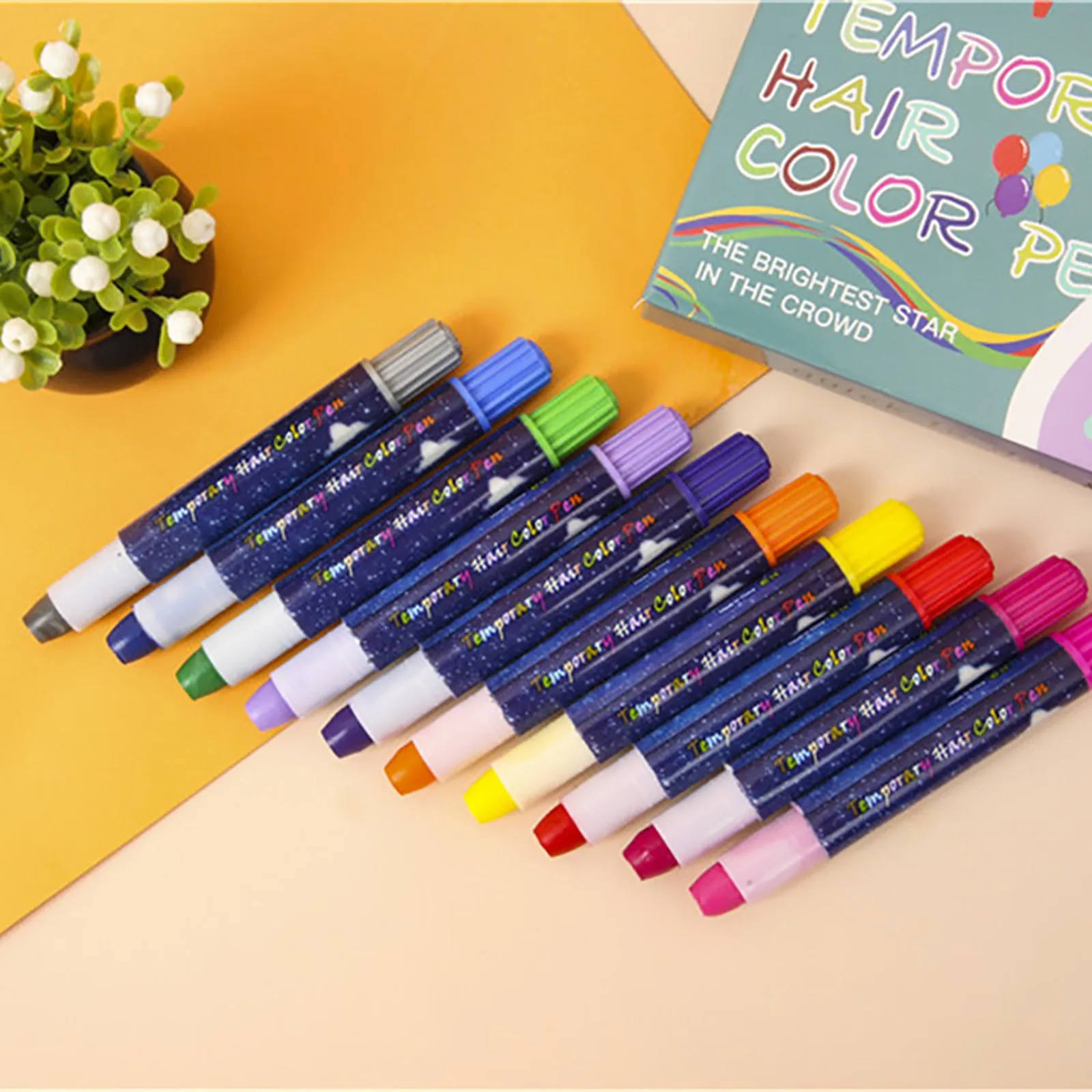 Штрих для волос для девочек временной окраски ручка 10 цветов карандашный набор большой подарок новинка забавный одноразовый.