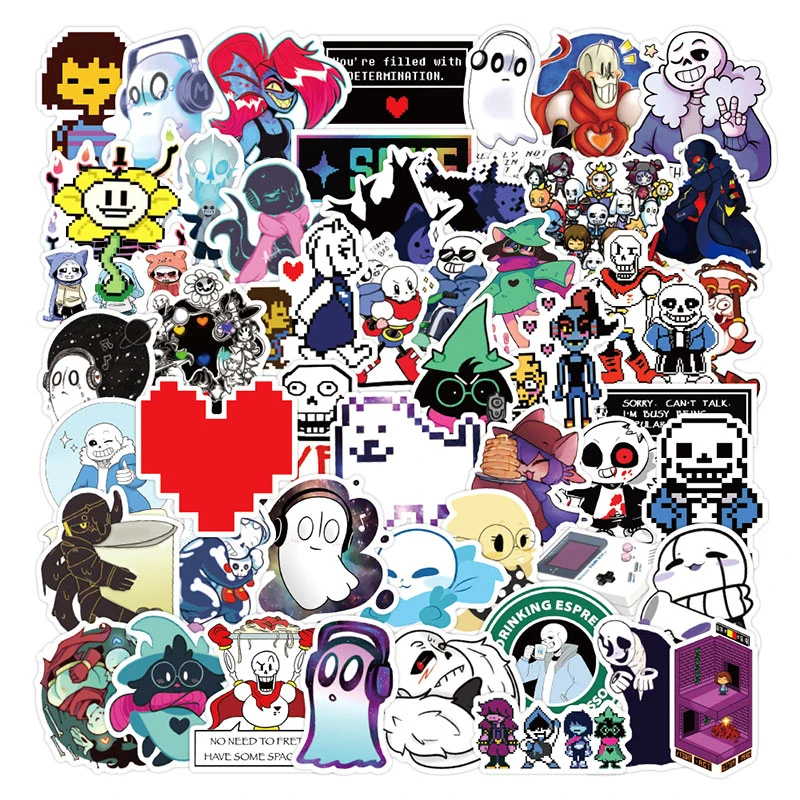 Undertale-pegatinas Juegos populares para coches, motocicletas, juguetes para ni&ntilde;os, equipaje, monopatines, caja de ordenador, 10/30/50 unids/paquete-0