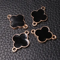 10pc kc golden black enamel leaf cross metal connectors diy charms for gothic earrings bracelet jewelry crafts making p610