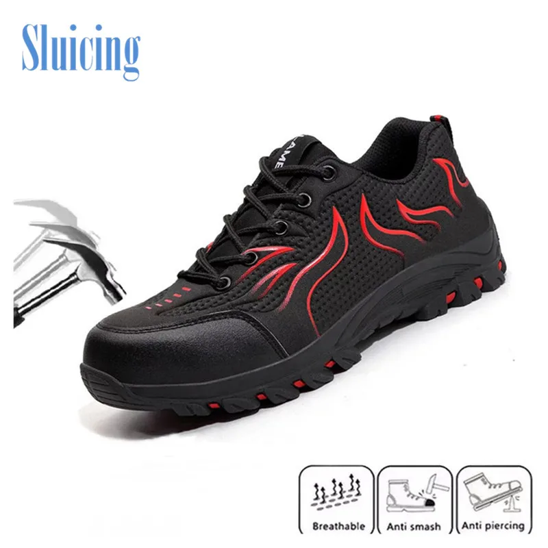 Сетчатая защитная обувь Мужская дышащая Рабочая со стальным носком для