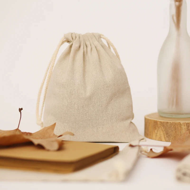 50 шт. хлопковые льняные Подарочные мешки упаковка для ювелирных изделий мешочек