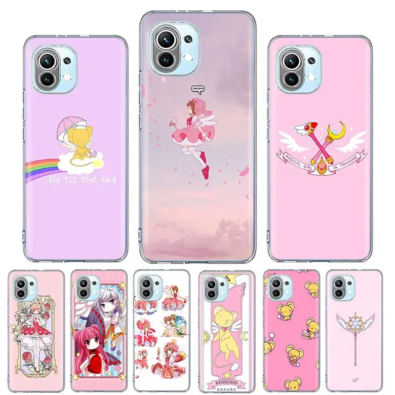 

Anime Pink Cardcaptor Sakura Case Funda For Xiaomi Mi Note 10 Lite 11 Ultra 9T 10T Pro 10S Poco X3 NFC F2 F3 M2 A3 Cover Coque