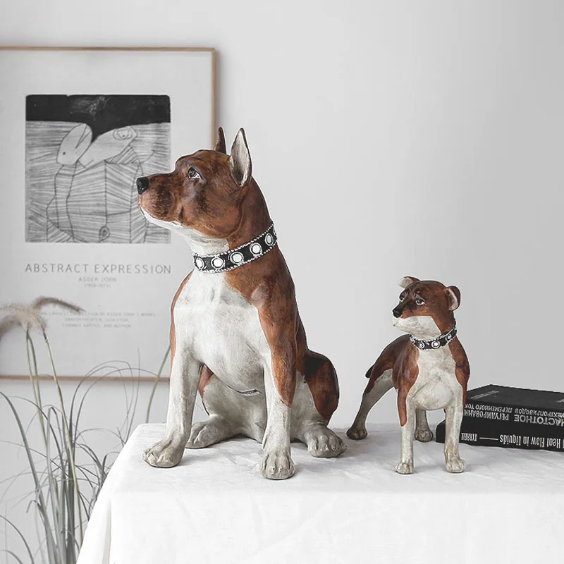 Современная имитация фигурки бульдога собака скульптура Смола ремесло статуя