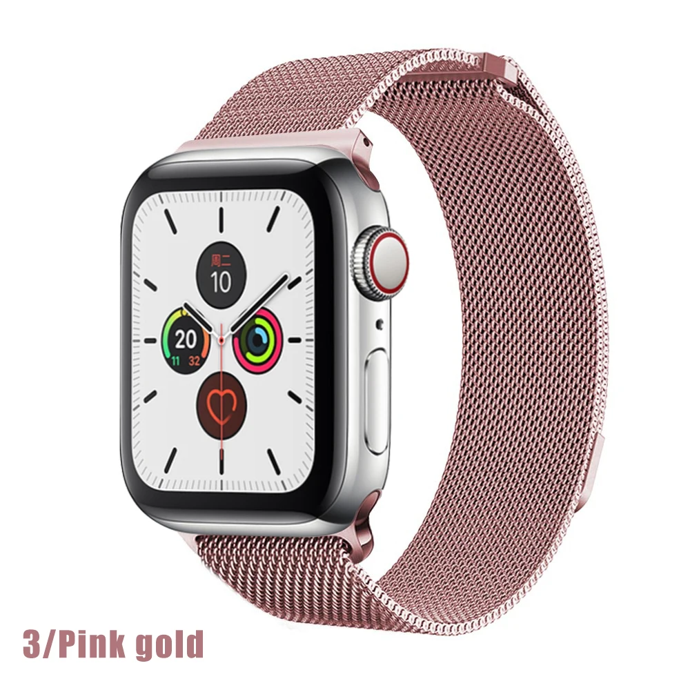 Миланская петля для apple watch серии 1 2 3 4 5 ремешок для iwatch ремешок из нержавеющей стали магнитная пряжка 38 мм 40 мм 42 мм 44 мм браслет