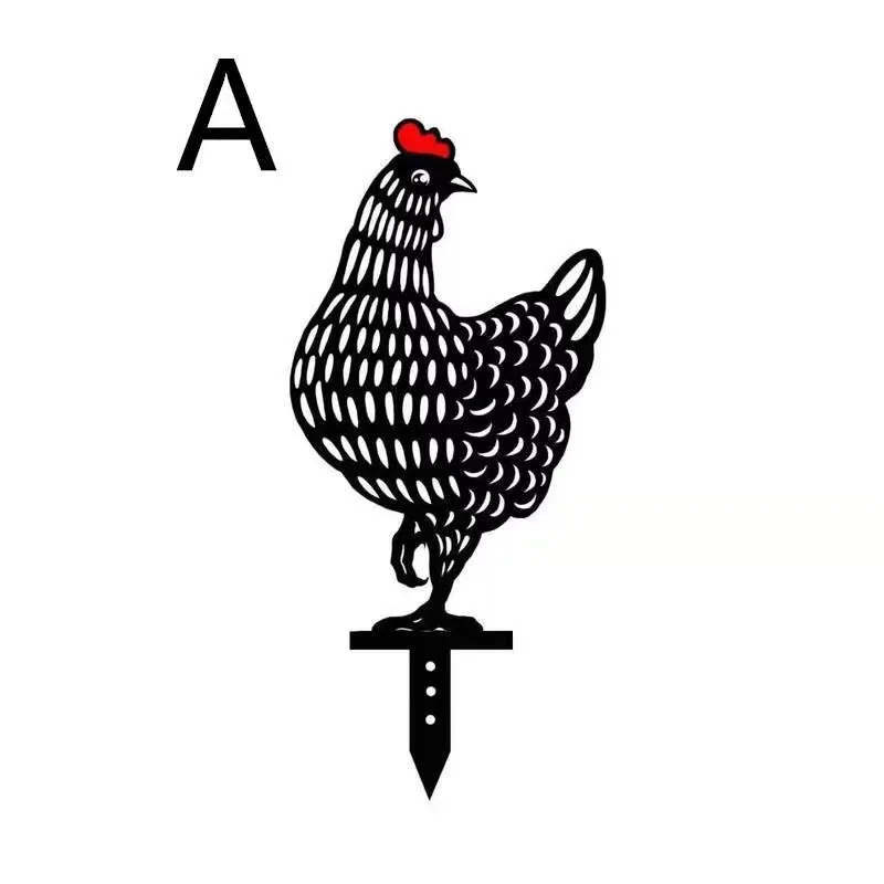 

Home Garden Decoration Ornaments Pastoral Black Chicken Insert Card Outdoor Decoration Items