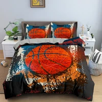 basketball football pattern bedding set vintage grunge style sphere print duvet cover sets boys bedroom decor single twin king