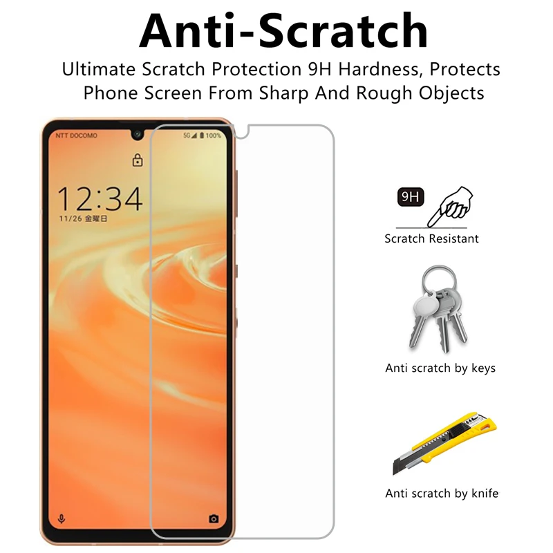 Закаленное стекло для Sharp Aquos sense6 Защитная пленка экрана 9h Защитное sense 6 Pelicula De Vidrio