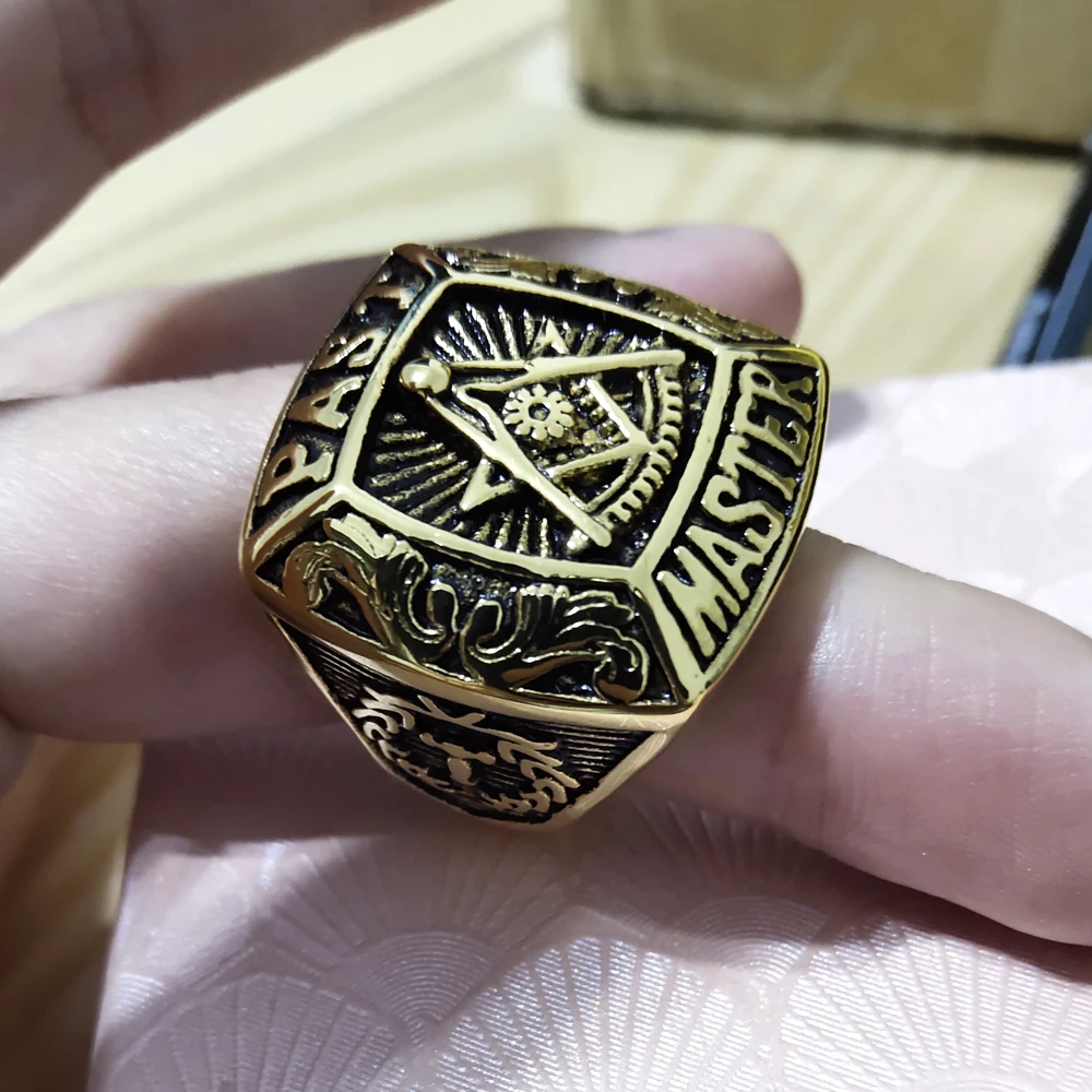 Модное мужское Драгоценное кольцо freemason мастер free mason signet из нержавеющей стали