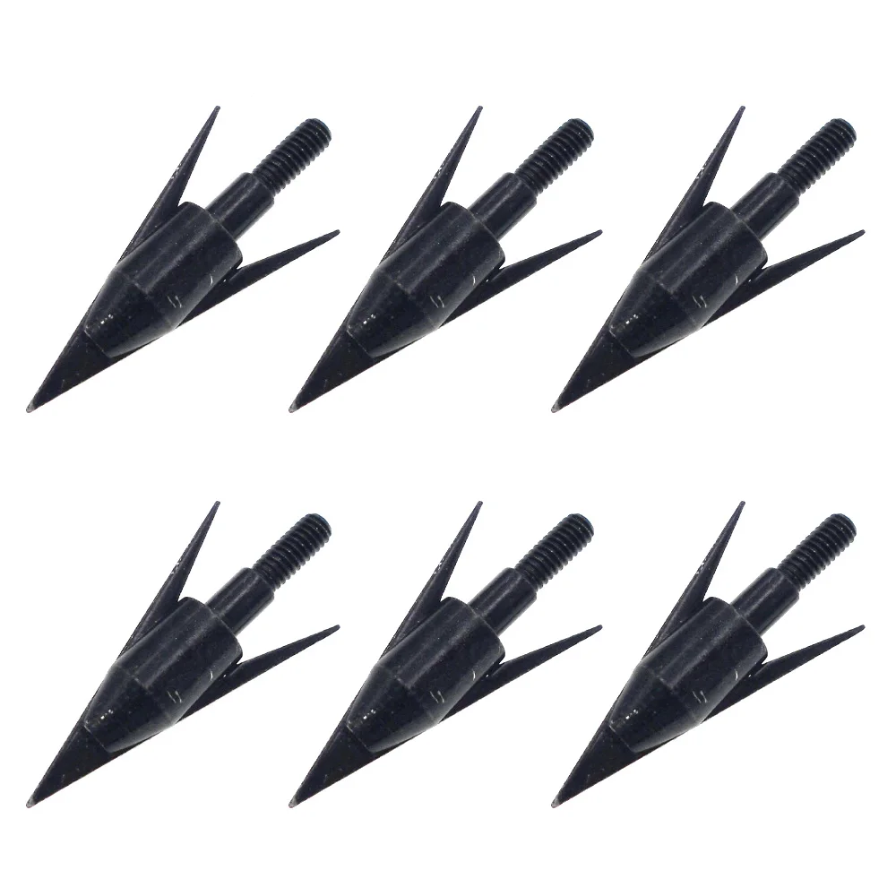 Fixed Blade 6 шт., черные наконечники для рыбной ловли, наконечники с колючими наконечниками, наконечники для стрел, фиксированное лезвие, подвижное лезвие - Цвет: Fixed Blade
