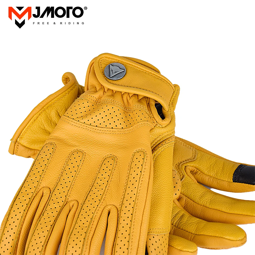 Перчатки MJMOTO мужские из натуральной воловьей кожи винтажные с мехом на весь