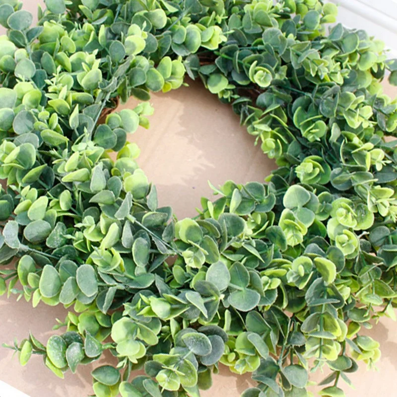 

2 Pcs Soft Eucalyptus Wreath Multicolor Door Ornaments Wall Ornaments Christmas Decoration Light Green & Green