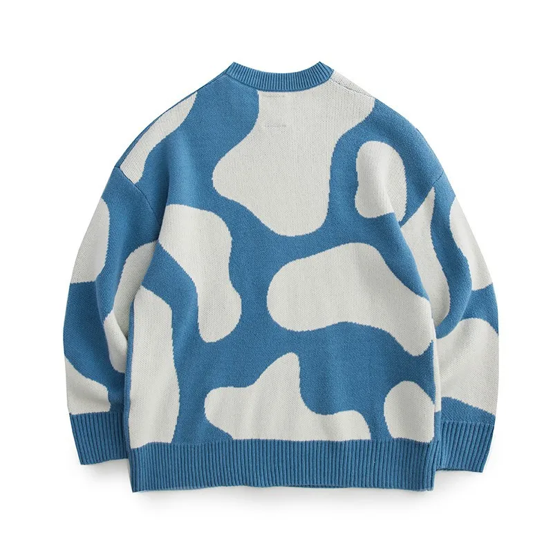 2021 осенний парный вязаный свитер с круглым вырезом и длинным рукавом мужские