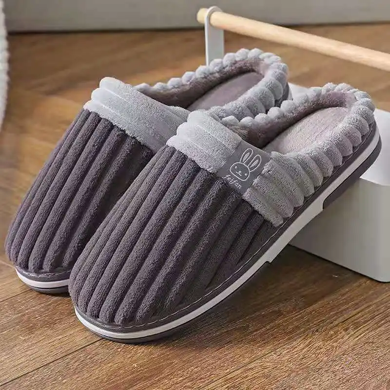 

House Slippers for Women Soft Comfortable Thick Warm Indoor Floor Flat Shoes Non-Slip Wear-resistant Winter New 2021