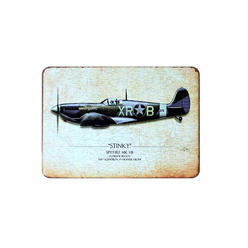 Stinky Spitfire Ml Vb винтажные металлические знаки жестяная пластина знак украшение стены для кафе бар магазин и ресторан 8x12 дюймов