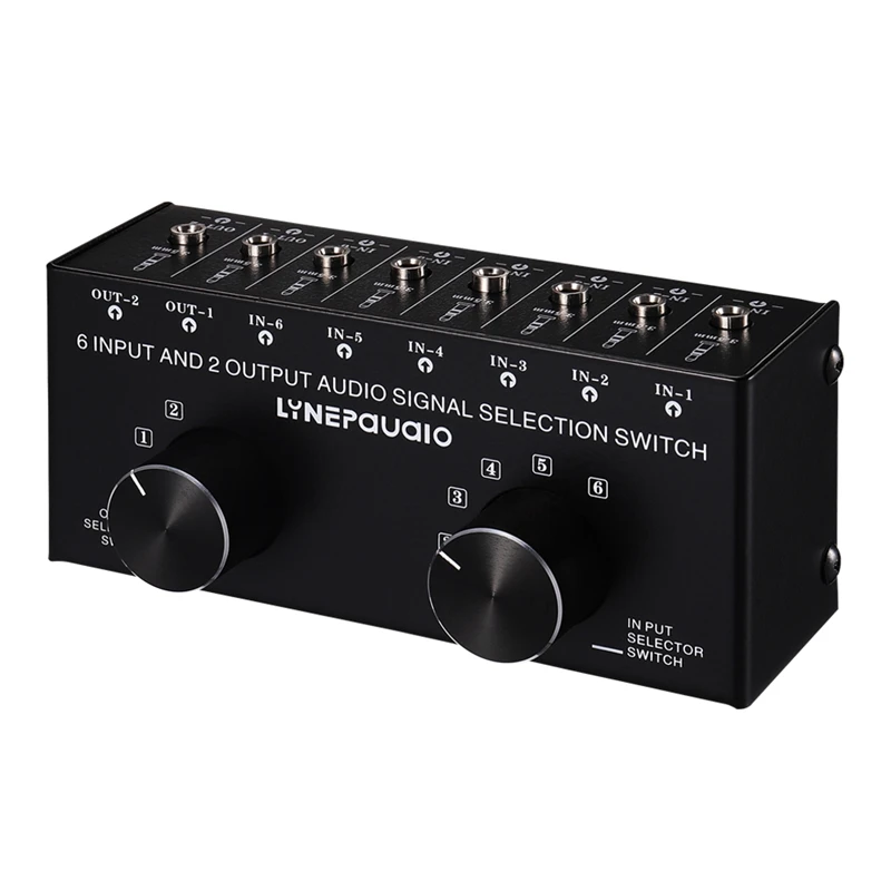 Горячая 3C-Switcher 6 в 2 или наушников Переключатель динамиков из стерео звук источник