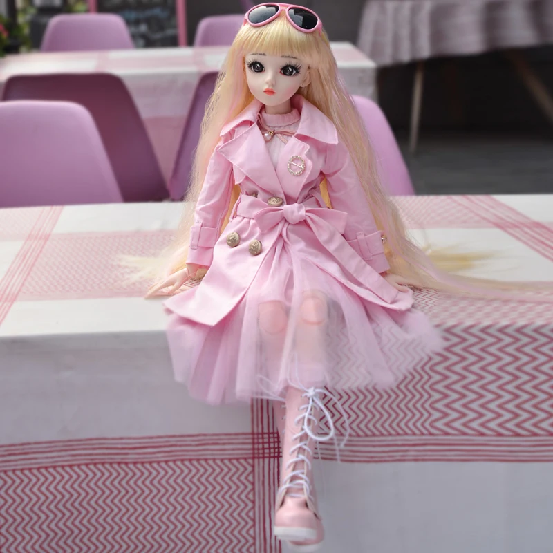 Кукла BJD SD 23 6 дюйма 18 шарнирных шариков куклы с розовым платьем и курткой