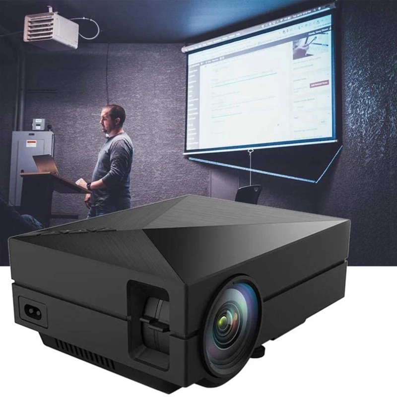 

Portable Projector Home Mini Support Hd 1080P Small Projector Led Projector 30-130 Inch Projection Size US Plug