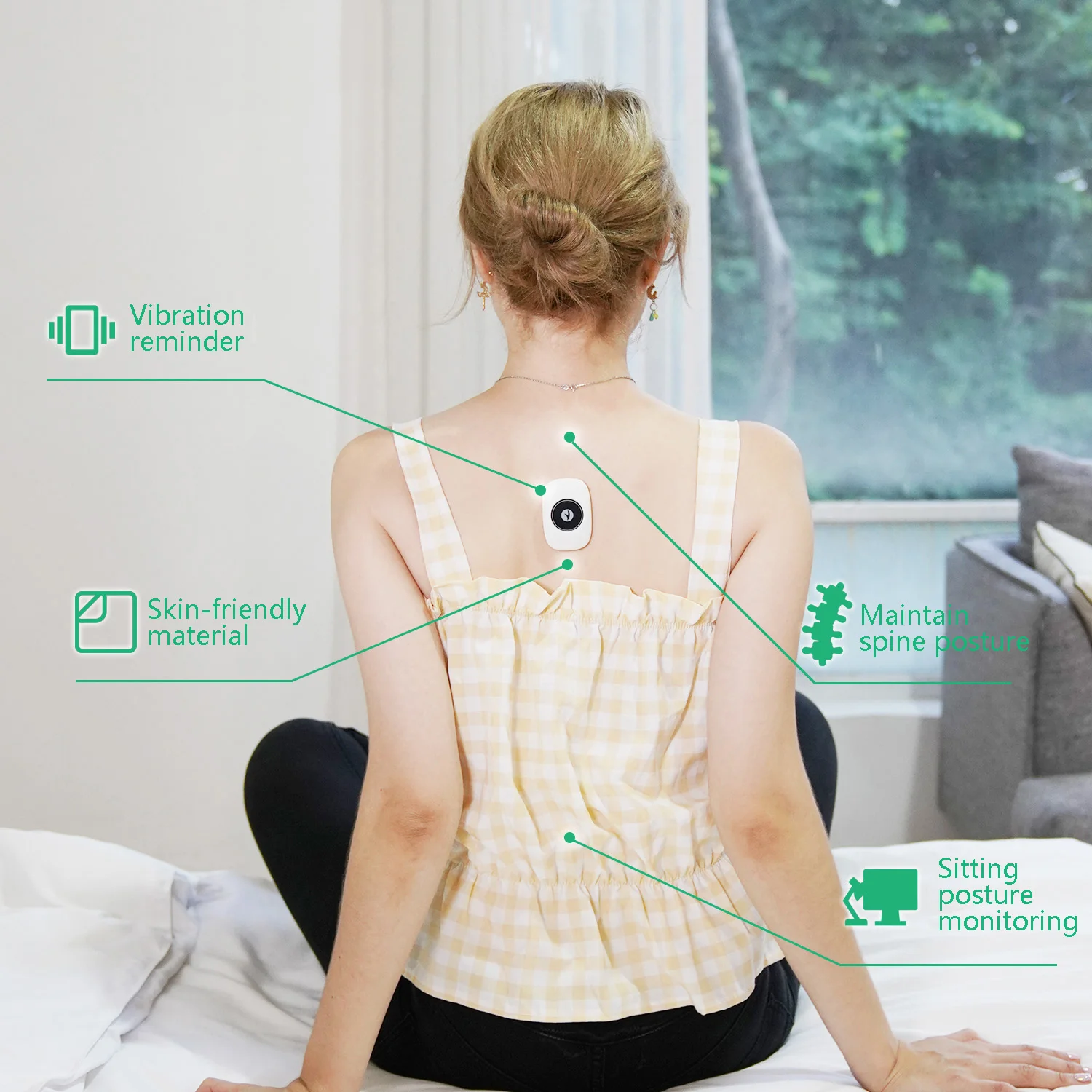 

Bluetooth APP Smart Induction Posture Corrector Custom Settings Angle Anti-hunchback Back Posture Correction Vibration Reminder