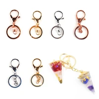 six color plated metal blank key chain ring holder bronze rhodium gold keychain accessories for women men jewelry gifts