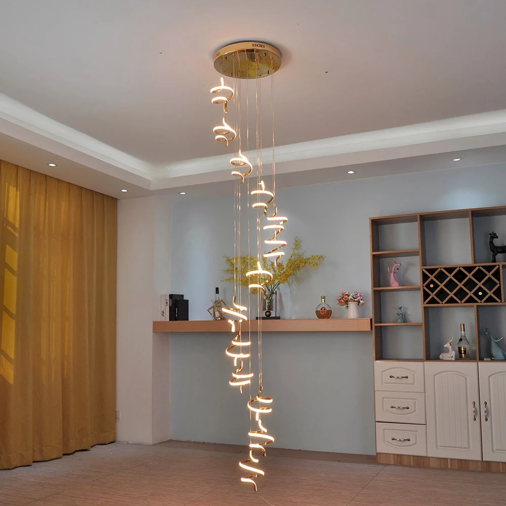 Купи New modern Pendant Lights lighting long loft indoor lighting kitchen led staircase hanging Pendant lamp fixtures lustre 90-260V за 10,350 рублей в магазине AliExpress
