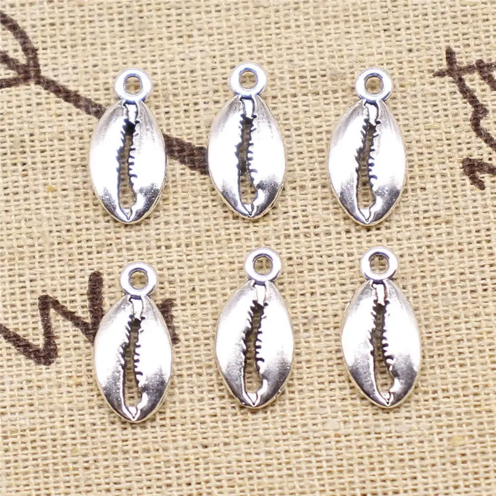 

10 шт., серебряные подвески в виде ракушек 17x8 мм