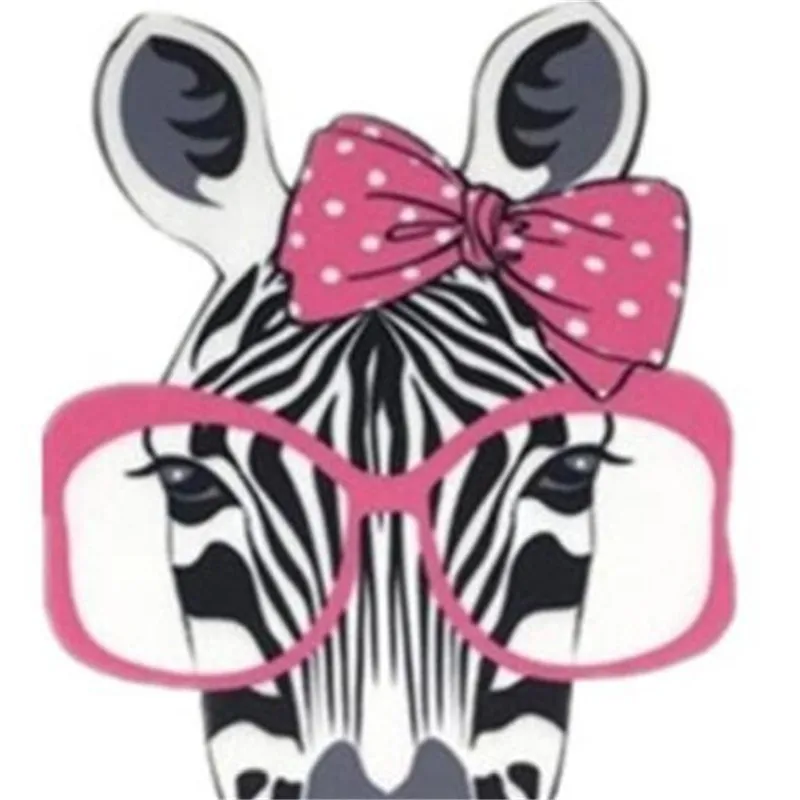 Модная одежда с мультипликационным принтом 23 см очки наклейки зеброй