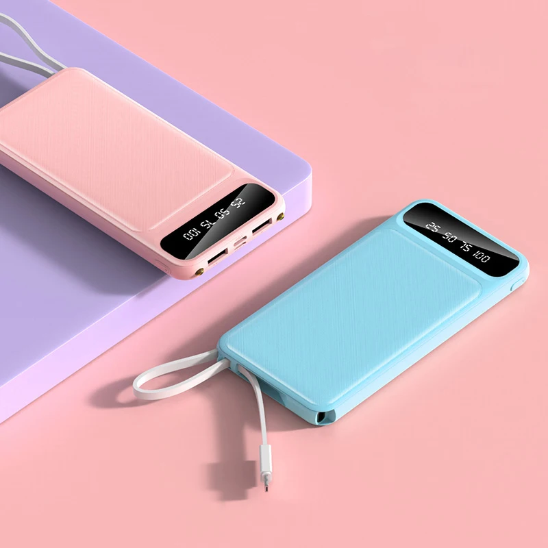 Портативный внешний аккумулятор 20000 мАч зарядное устройство встроенный USB для