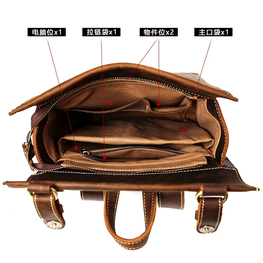 

Men's Backpack First Layer Cattlehide Leather Fashion Vintage Leather Backpack Men's Travel Backpack Designer Bag