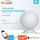 Умный инфракрасный датчик движения RUNSMART с Wi-Fi, инфракрасный детектор для домашней безопасности, совместим с Google Assistant