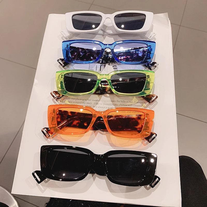 

2020 New Retro Fashion Square Sunglasse for Women Bungee Travel Hip-hop Sunglasses Small Rectangle Luxury Shades Sun Glasses