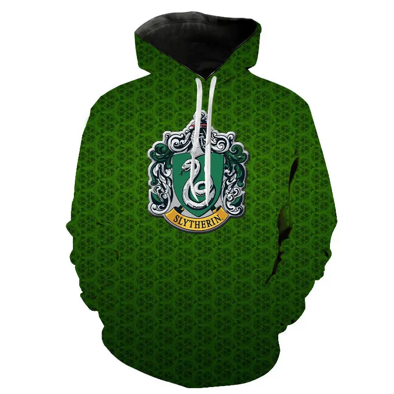 

Новинка 2021, модные толстовки Slytherin для мужчин и женщин, Детские свитшоты, пуловер с 3D принтом, уличная одежда, повседневные топы для мальчико...