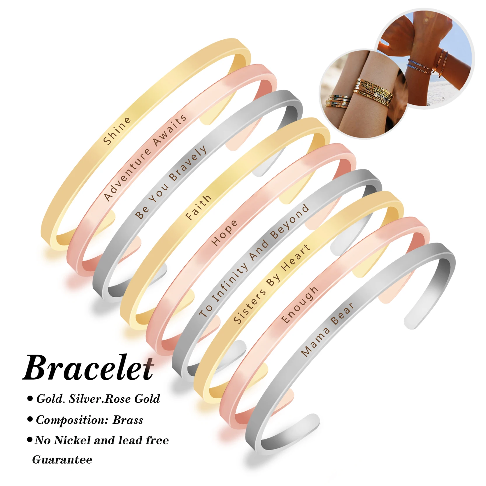 К бесконечности и за гранью модный браслет открытые манжеты положительный