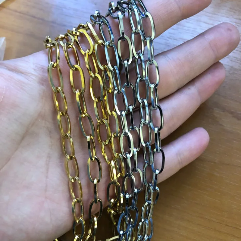 Цепочка из нержавеющей стали серебристого/золотого цвета для изготовления