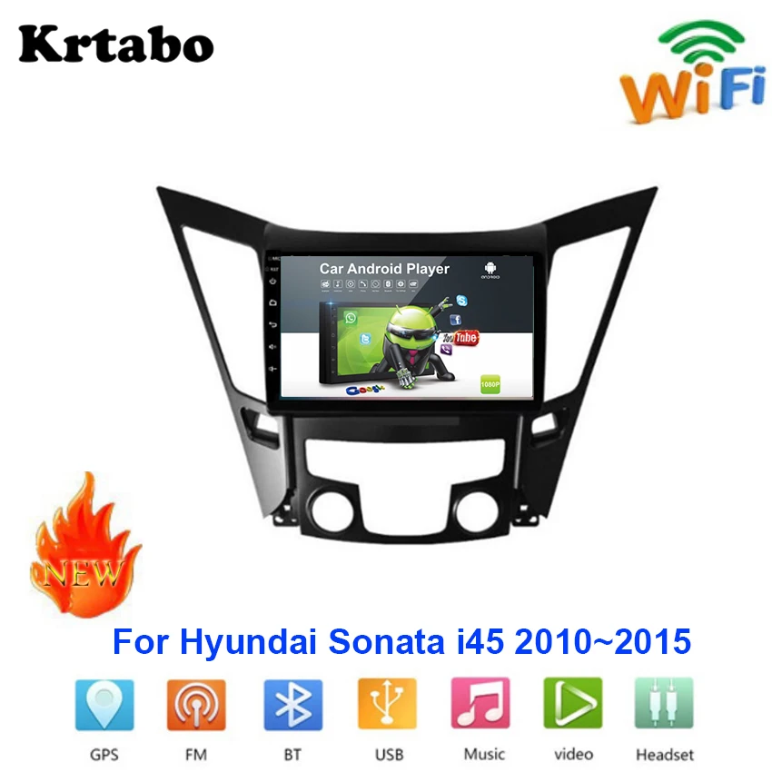 baratas Rádio Do Carro Android Multimídia Player Para Hyundai Sonata I45 2010 2015 Tela De Toque Do Carro Gps Navegação Suporte Carplay Bluetooth