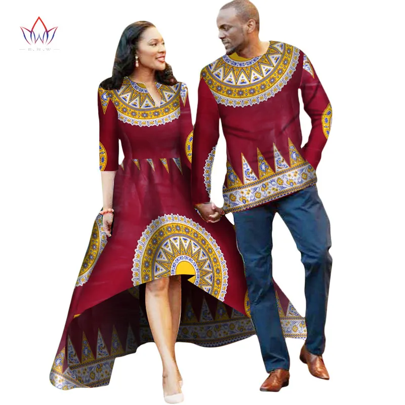 14 Африканская пара одежды для влюбленных платье Vestidos Мужская рубашка традиционные платья Африканский принт Дашики размера плюс 4xl BRW WYQ05 - Цвет: 14