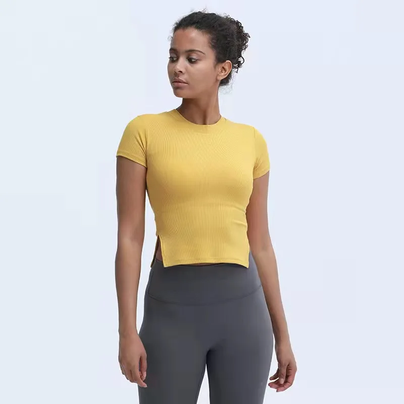 

2021 European and OK American ladies fashion new sports breathable running fitness T-shirt 2472