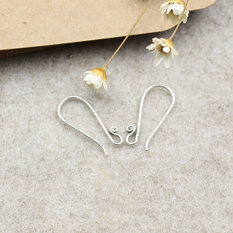 925 Sterling Silver European Style Earrings Ladies Simple And Sweet Cute Student DIY Semi-Finished Ear Hook Jewelry