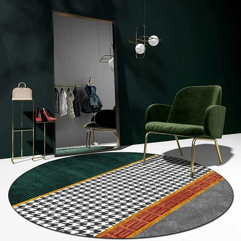 Rug Nordic 3D Mable Abstract Round Carpet Gold Retro washbale rug small rugs and carpets for home living room | Дом и сад