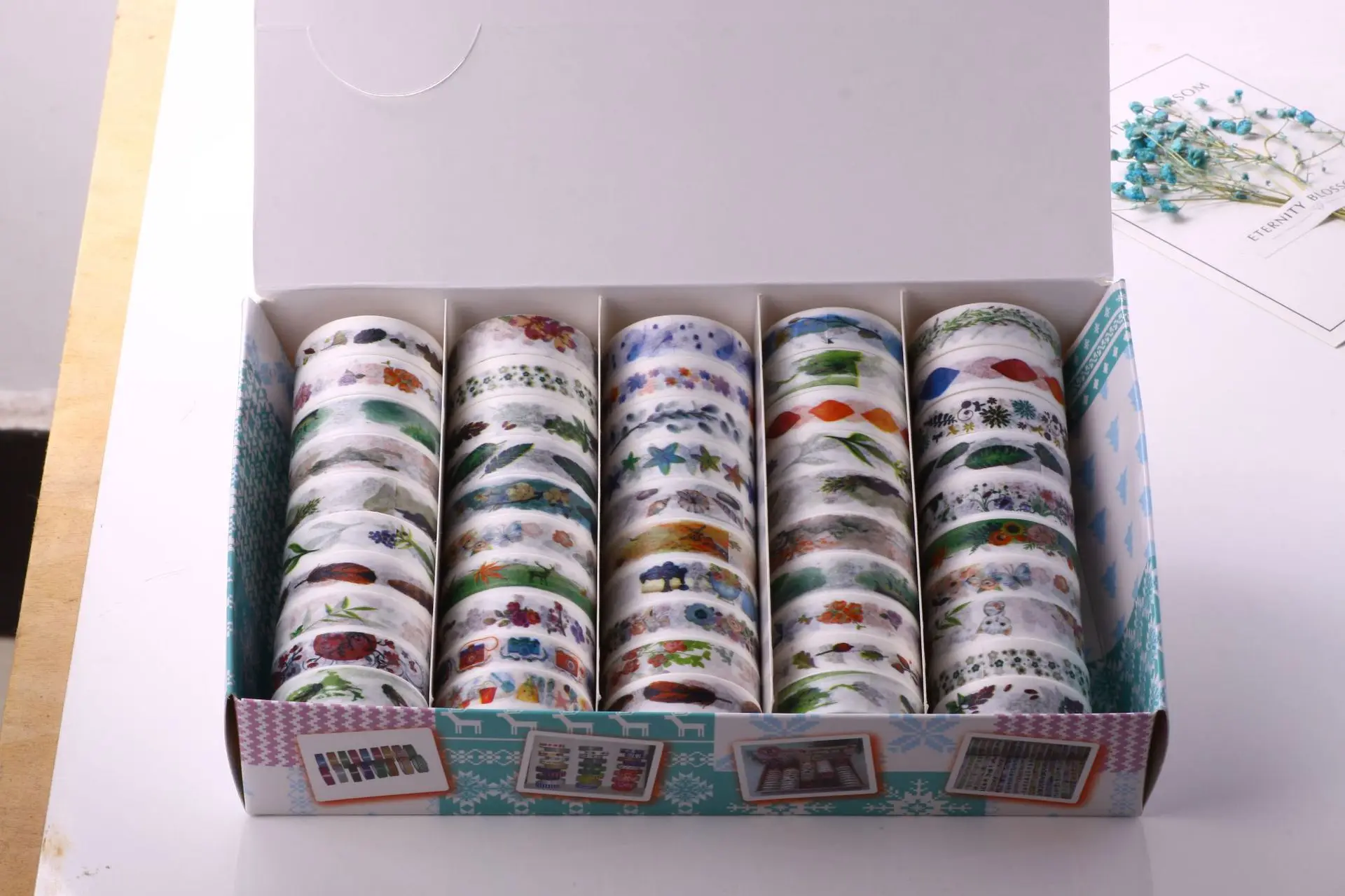 50pcs 1 box 50 шт./кор. декоративная лента васи Скрапбукинг планировщик изоляционная лента/партия клейкая лента Этикетка Стикеры канцелярские товары сделай сам подарок - Цвет: 50pcs 1 box