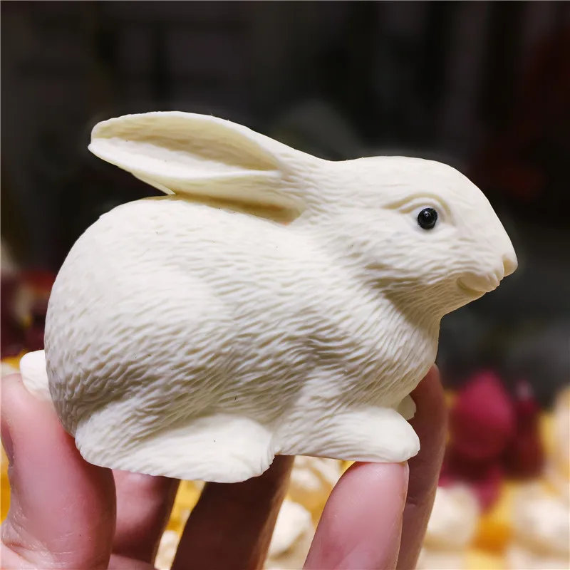 Милый кролик из смолы животное ремесло хрустальный камень фигурка животного
