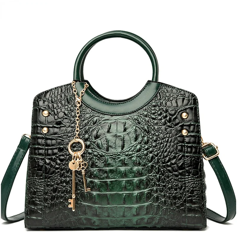 

Круглые сумочки с узором под крокодила для женщин, роскошные дизайнерские сумки от известного бренда, женские сумки на плечо, 2021