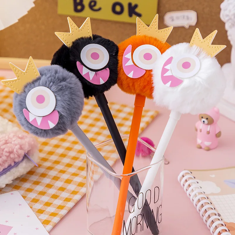 

Net Celebrity Princess Series Fur Ball Decoration Plush Gel Pen Signature Pen Learning Stationery Children Cute Writing Pen
