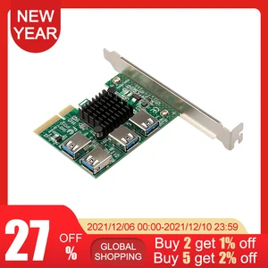 new upgrade pcie 1 to 4 extender pci e to pci e adapter pci express slot 1x to 4x 16x usb 3 0 riser multiplier card converter free global shipping