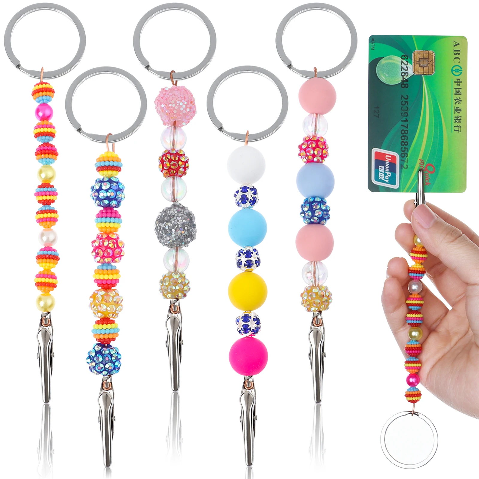 

5 Pieces Credit Card Puller Debit Bank Card ATM Card Grabber Keychain Acrylic