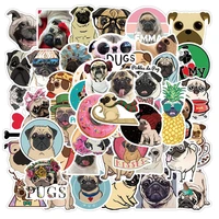 50pcs pug dog stickers for notebooks computer stationery cute kawaii stickers aesthetic scrapbooking material craft supplies
