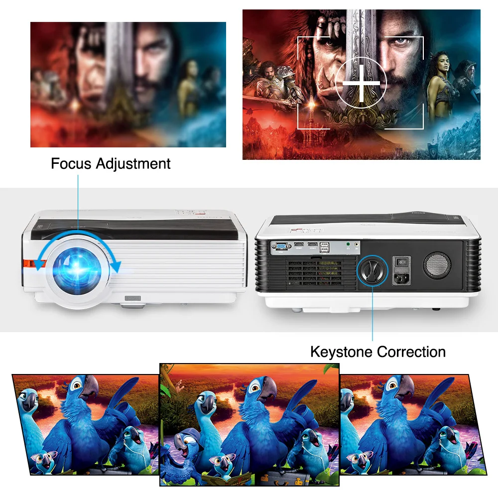 Домашний проектор Led кинотеатр Full Hd 720P Разрешение Beamer Беспроводная Airplay видео 8000:1