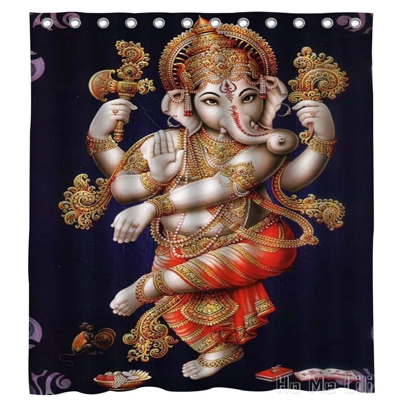 

India Religious Elephant Trunk King Shiva Lord Lucky God Ganesha By Ho Me Lili Shower Curtain With Hooks