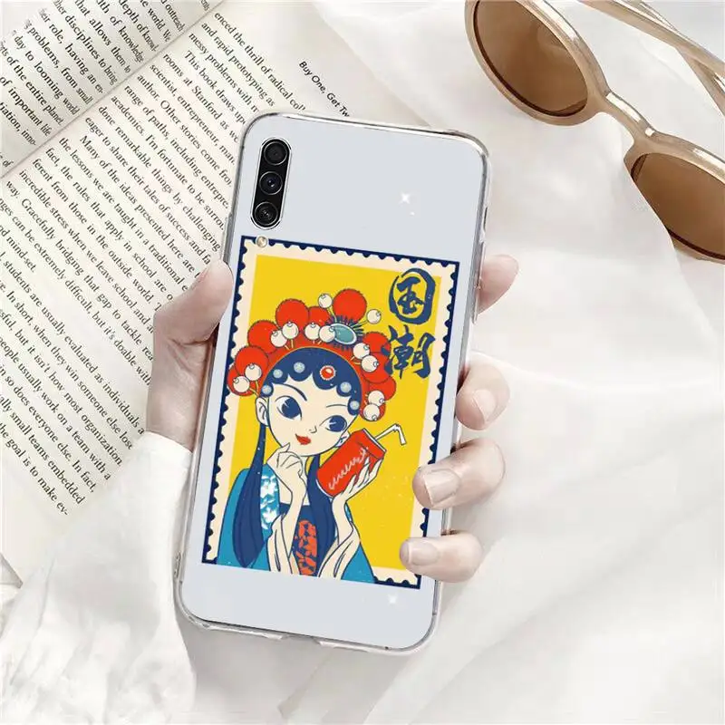 

Cat China Peking Art Phone Cases Transparent for Samsung s9 s10 s20 Huawei honor P20 P30 P40 xiaomi note mi 8 9 pro lite plus